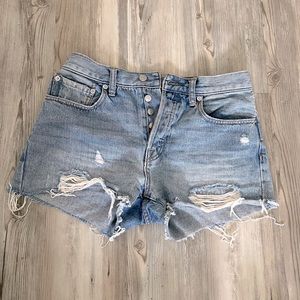 Free People Distressed Denim Shorts